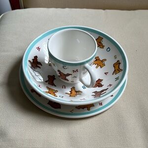 Tiffany & Co alphabet bears baby dish set